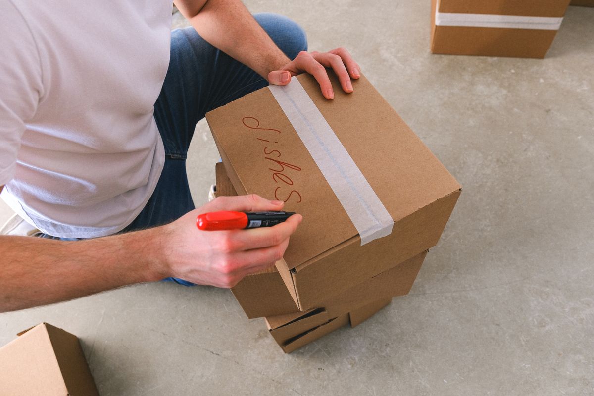 Cajas de mudanza apiladas